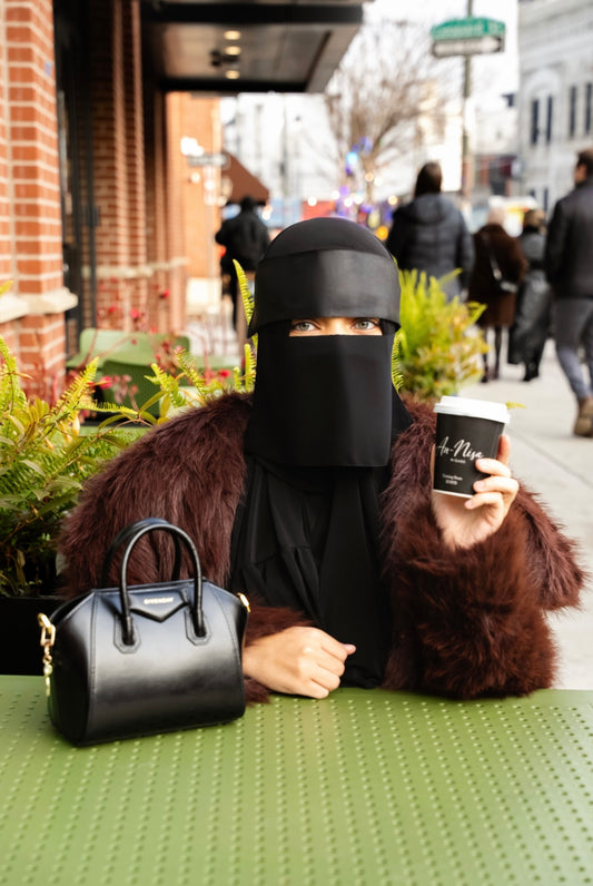 Safiyyah Satin Band Makeup Niqab- Short Length