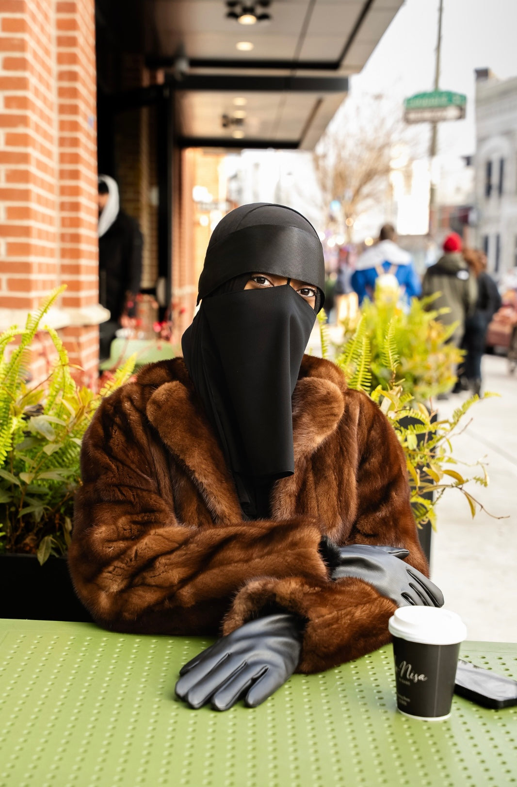 Saffiyah Satin Band Makeup Niqab + Nose string - Mid Length