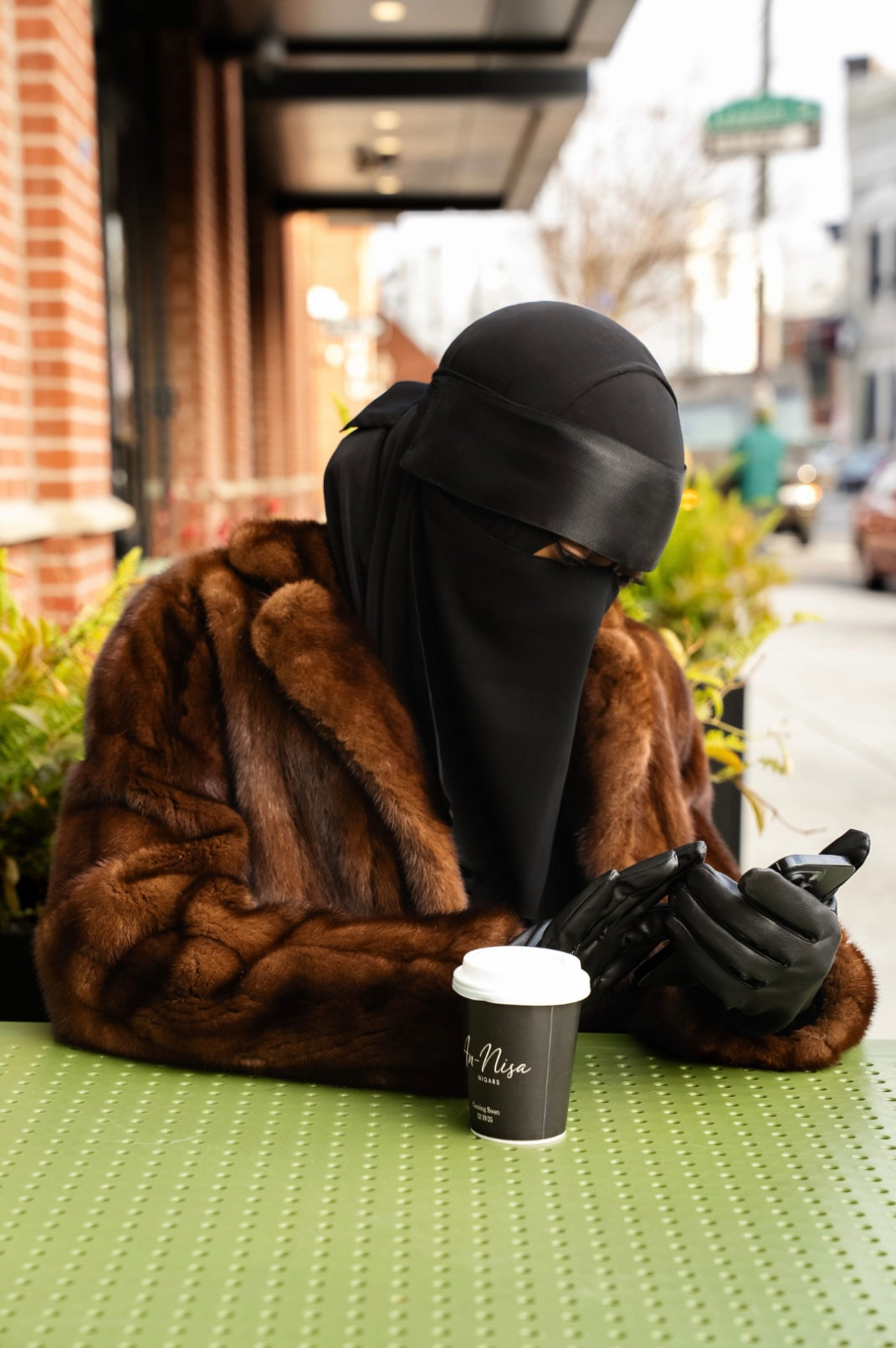 Saffiyah Satin Band Makeup Niqab + Nose string - Mid Length