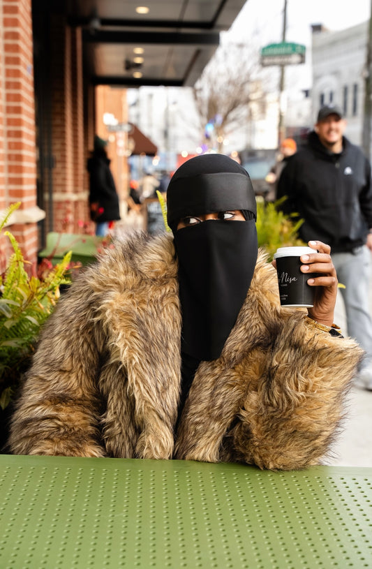 Saffiyah Satin Band Makeup Niqab - Mid Length